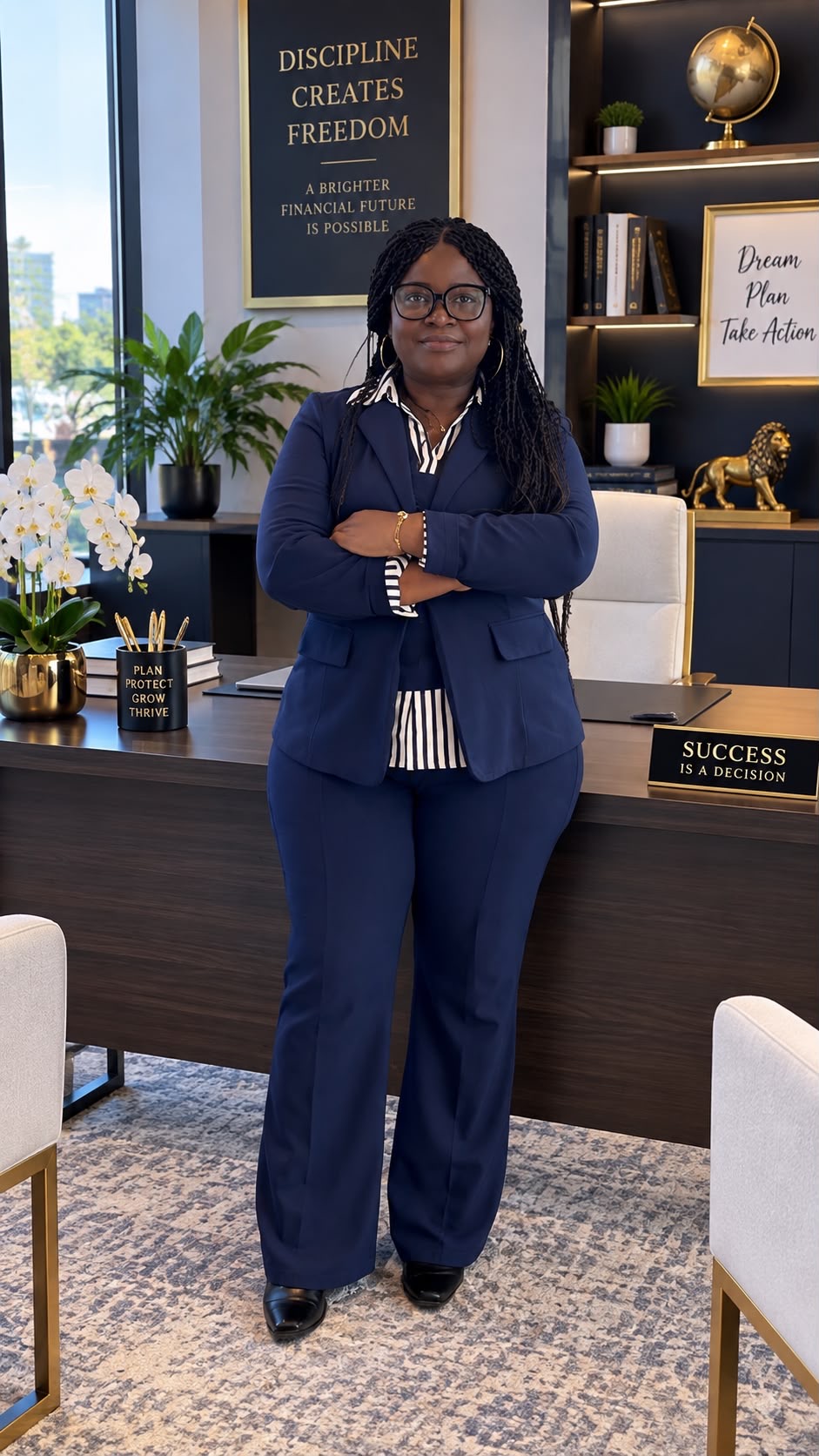 Grace Legend Financial Services professional in a financial services office